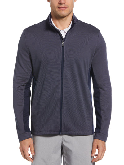 Micro Jacquard Full Zip Golf Jacket (Peacoat) 