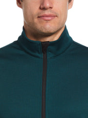 Micro Jacquard Full Zip Golf Vest (Dark Sea) 