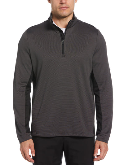 Micro Jacquard Quarter Zip Golf Jacket (Caviar) 