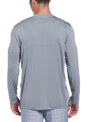 Mixed Media Sun Protection Golf Crew Neck Shirt (Tradewinds) 