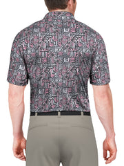 SHORT SLEEVE PALM CONVERSATIONAL PRINT POLO (Iron Gate) 