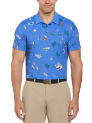 Pete’s Game Print Polo (Amparo Blue) 