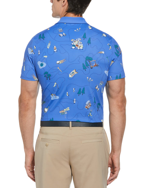 Pete’s Game Print Polo (Amparo Blue) 