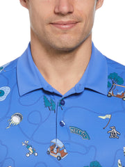 Pete’s Game Print Polo (Amparo Blue) 