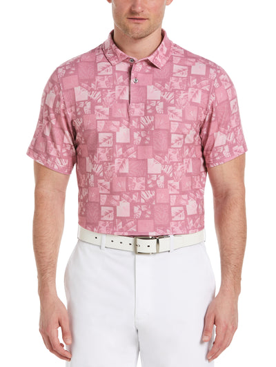 Men's Photoreal Tropical Print Golf Polo