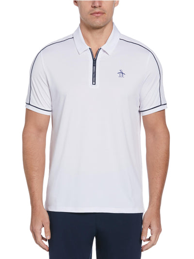 Men's Piped Performance 1/4 Zip Tennis Polo