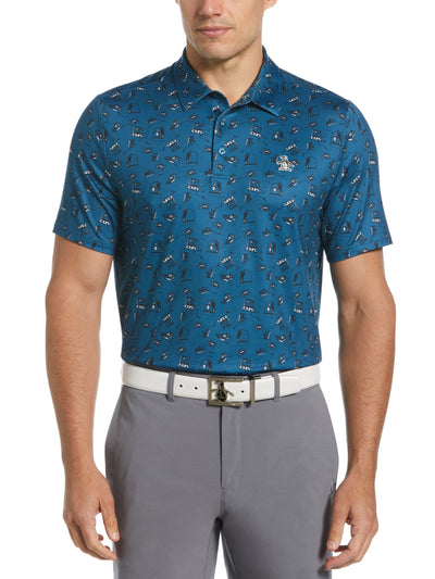 Retro Arcade Print Polo (Corsair) 