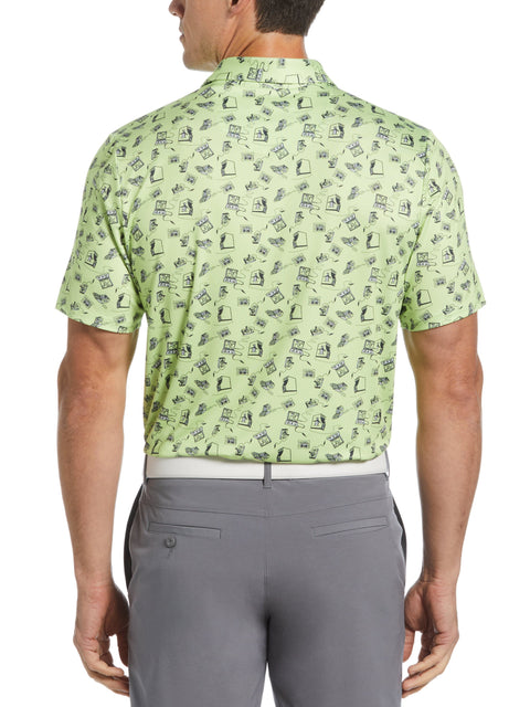 Retro Arcade Print Polo (Shadow Lime) 