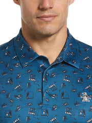 Retro Arcade Print Polo (Corsair) 