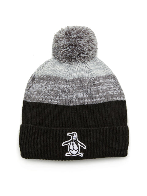 Rib Cuff Pom Golf Beanie (Caviar) 