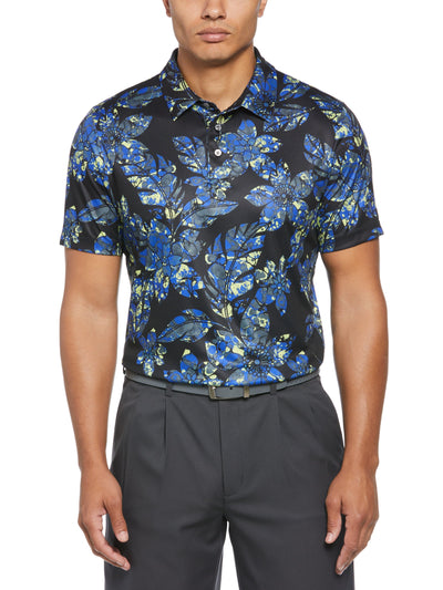 Botanical Print Golf Polo (Caviar) 