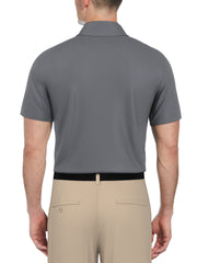 Short Sleeve Chest  Stripe Print Polo (Grisaille) 