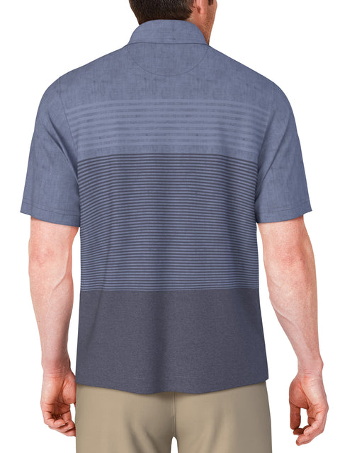 Short Sleeve Distressed Stripe Printed Polo (Insignia Blue) 