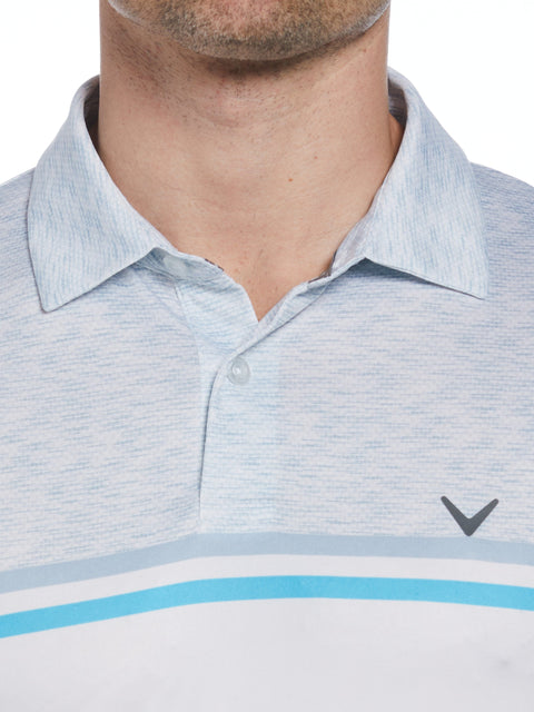 Short Sleeve Engineered Printed Block Polo Shirt (Bright White) 