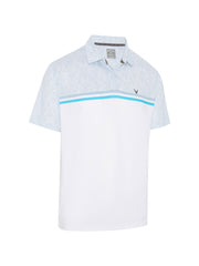 Short Sleeve Engineered Printed Block Polo Shirt (Bright White) 