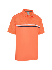 Short Sleeve Engineered Printed Block Polo Shirt (Living Coral) 