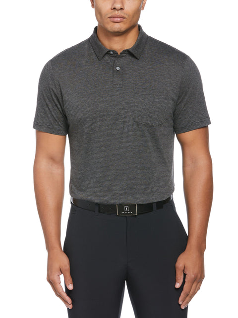 Men's Short Sleeve Fine Line Eco Polo With Pocket