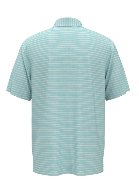 Men's Short Sleeve Heather Stripe Feeder Polo