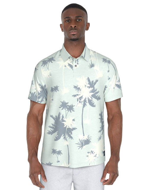 Men's Short Sleeve Oversized Palms Print Polo