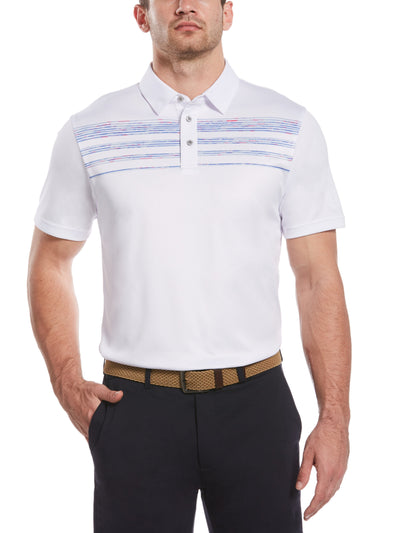 Men's Space Dyed Chest Stripe Polo