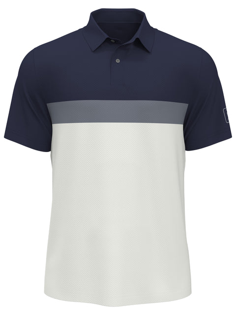 Men's Textured Color Block Golf Polo