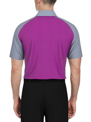 Textured Color Block Golf Polo (Wild Aster) 