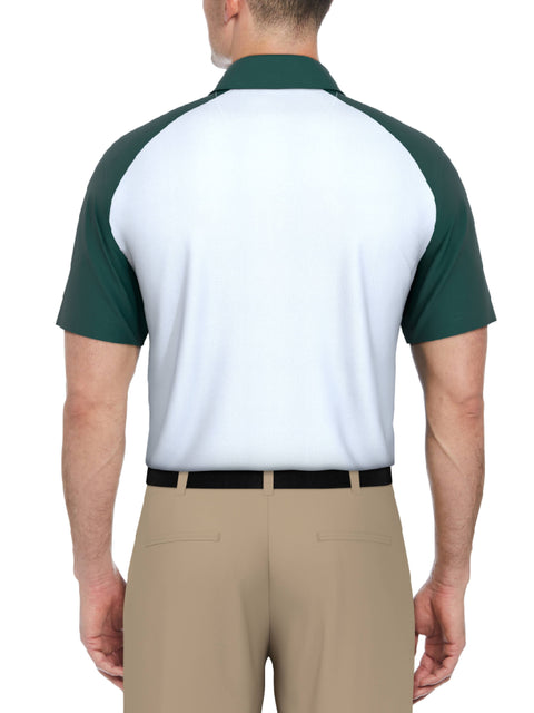 Men's Textured Color Block Golf Polo