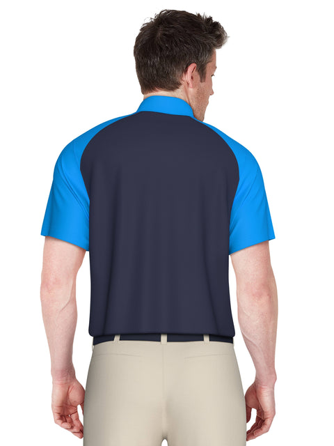 Men's Textured Color Block Golf Polo