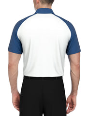 Textured Color Block Golf Polo (Classic Blue) 