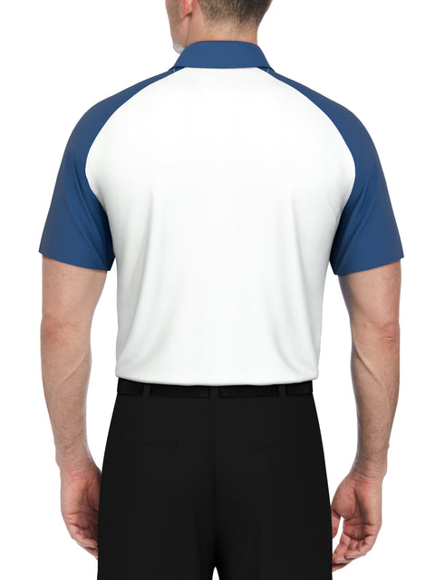 Textured Color Block Golf Polo (Classic Blue) 