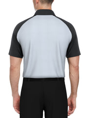 Textured Color Block Golf Polo (Caviar) 