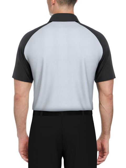 Textured Color Block Golf Polo (Caviar) 