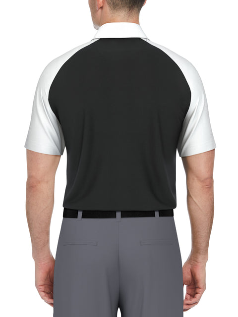 Men's Textured Color Block Golf Polo