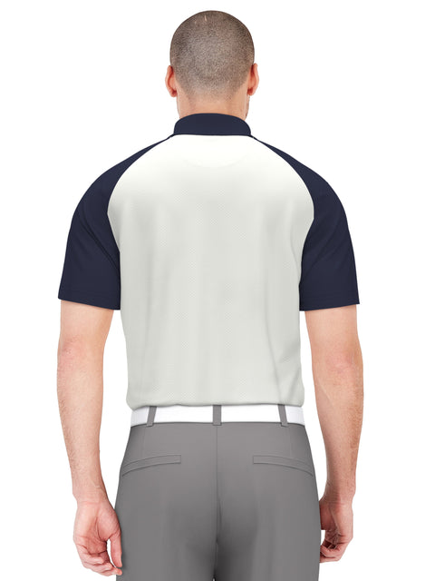 Textured Color Block Golf Polo (Peacoat) 