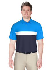 Men's Textured Color Block Golf Polo