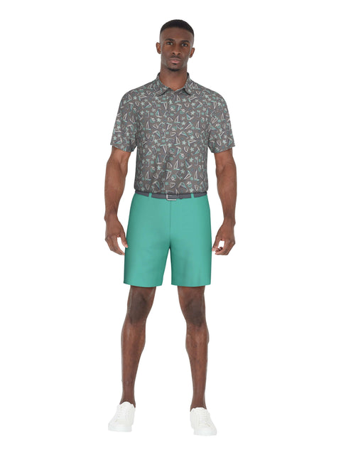 Short Sleeve Stretch Performance Vacation Print Polo  (Tradewinds) 