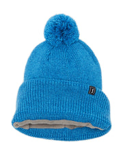 Pom Pom Beanie with Logo (Blue Grouper Htr) 