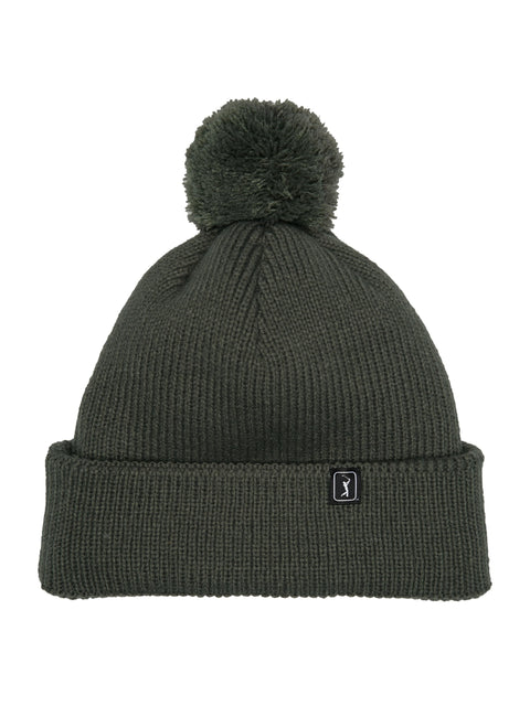 Pom Pom Beanie with Logo (Industrial Green) 