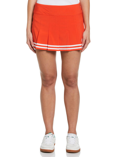 Women's 13" Contrast Hem Pleated Tennis Skort