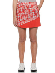 16" Playful Floral Print Golf Skort (Poppy Red) 