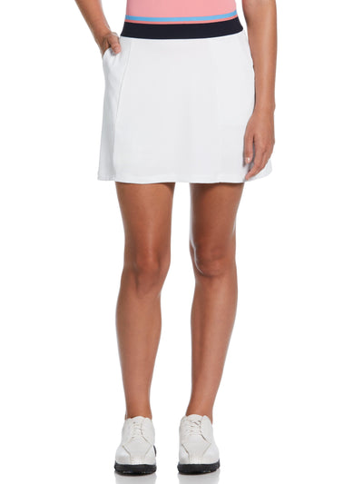 16" RIBBED COLORBLOCK SKORT W/ BACK PLEATS (Bright White) 