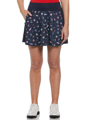 16" Summer Fun Print Flounce Golf Skort (Peacoat) 