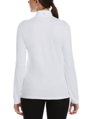 Brushed Heather Jersey 1/4 Zip Golf Pullover (Brilliant White) 