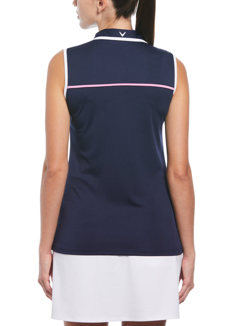 Color Block Golf Polo (Peacoat/Pink Sunset) 