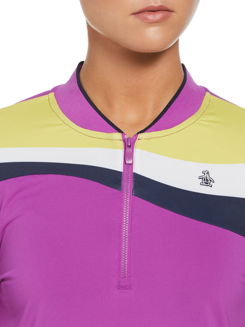 Color Block Polo (Purple Cactus Flower) 