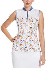 Engineered Fading Shift Geo Printed Top (Brilliant White) 