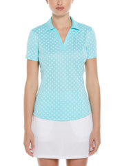 Essential Daisy Print Golf Polo (Blue Radiance) 