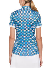 Floral Geo Print Golf Polo (Blue Sea Star) 