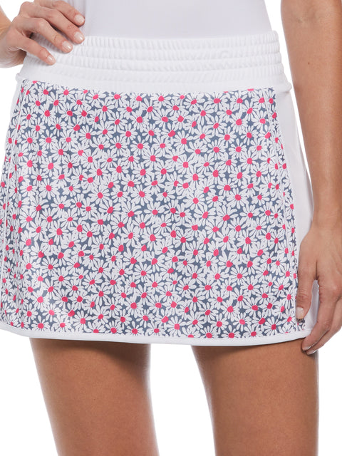 Floral Print Tennis Skort (Brilliant White) 