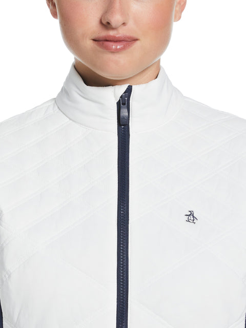 Insulated Full Zip Jacket with Stretch Panels (Bright White) 